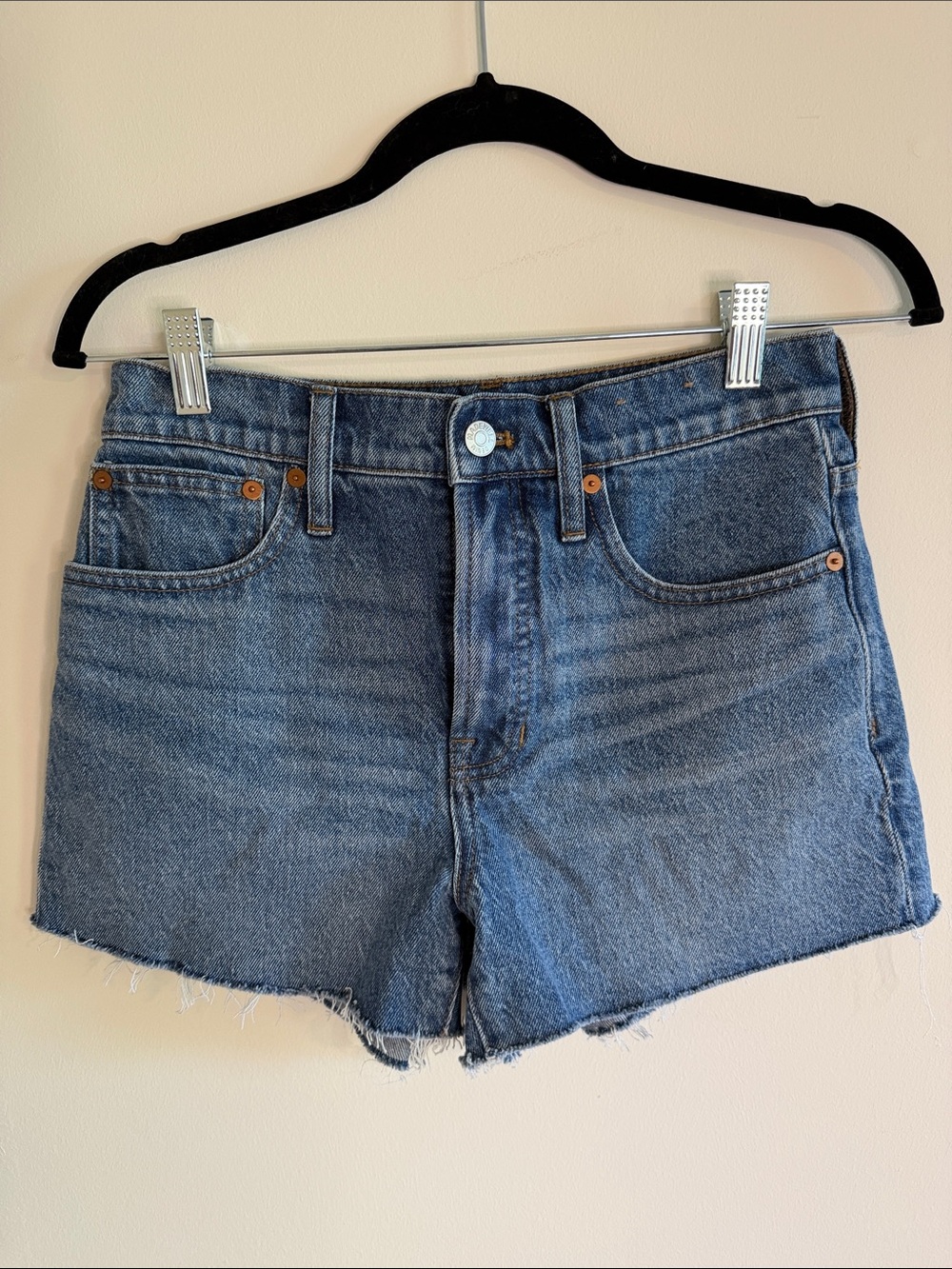 Madewell Medium Blue Denim Cutoff Shorts